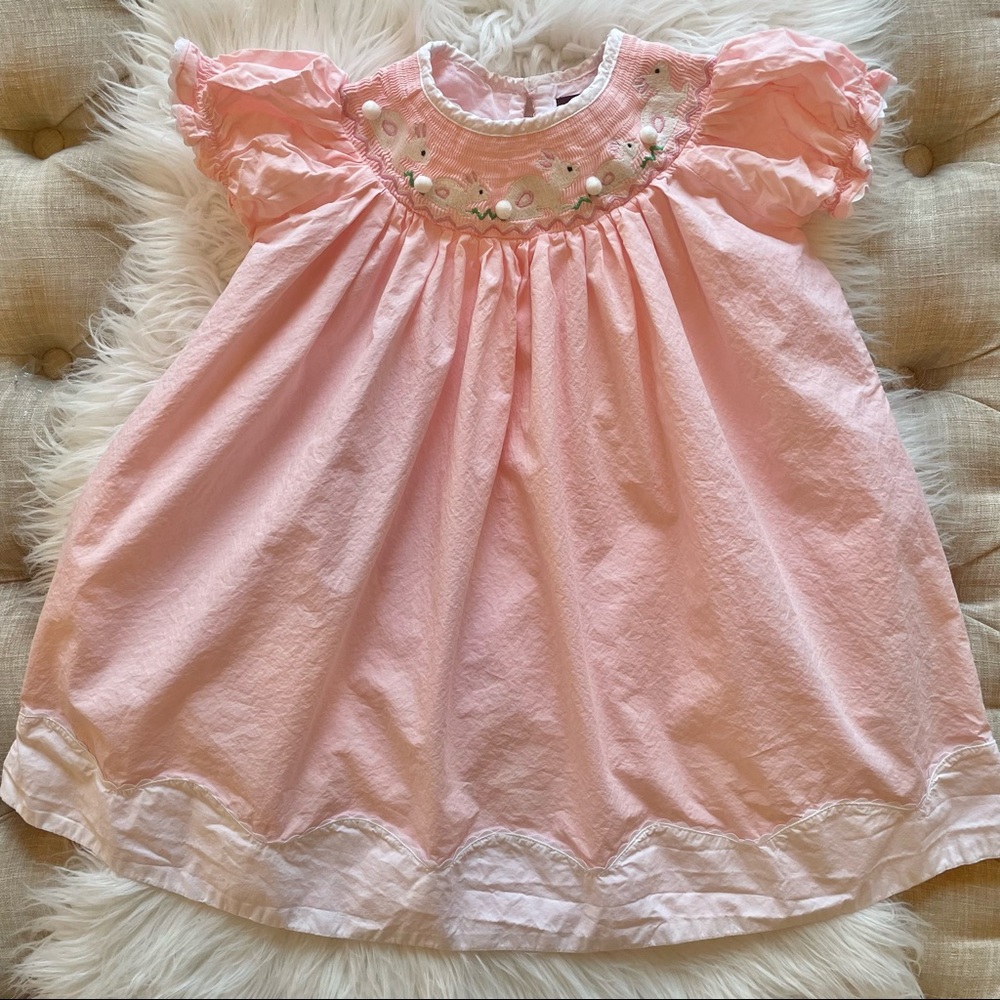 Smocked Easter Bunny Dress 2T